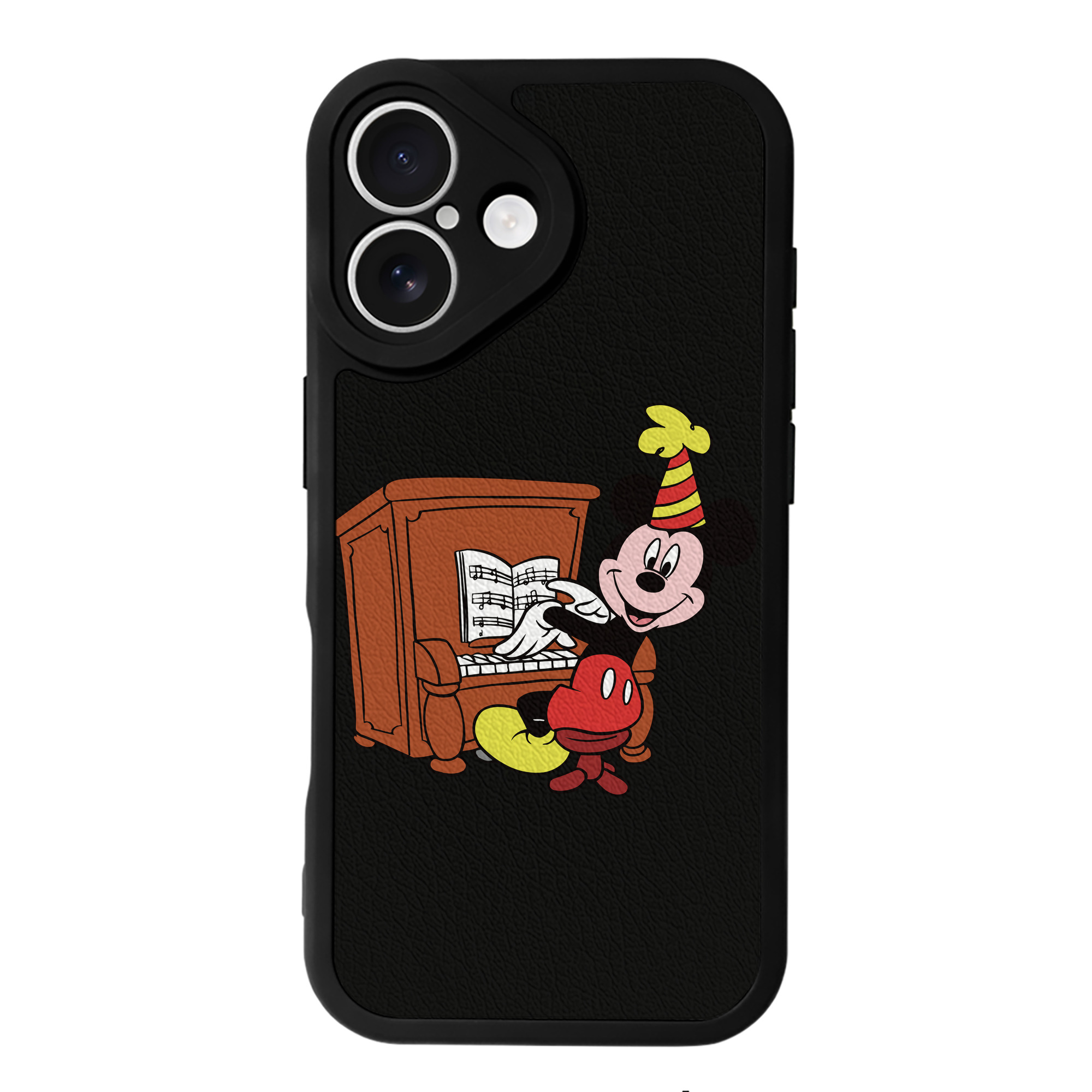 （画像用） ミッキーマウス Mickey Mouse 【iPhone 16シリーズ対応】シリコンスマホケース（レザー調） 材質：シリコン